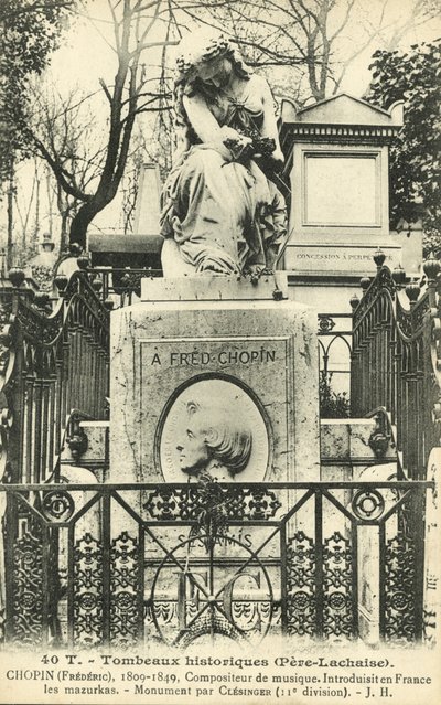 Tomb of Frederic Chopin, Pere Lachaise Cemetery, Paris by French Photographer