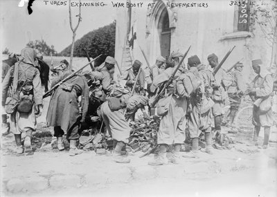 Turcos Examining War Booty at Neufmentiers (photograph) by French Photographer