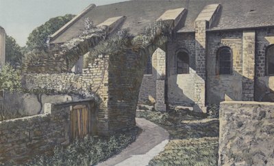 Varen, Church, Large Buttresses, South Side by French Photographer