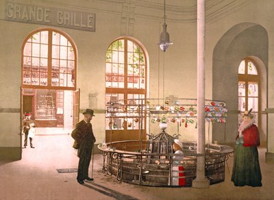 Vichy Spring Water being sold by the glass at the Grande Grille source by French Photographer