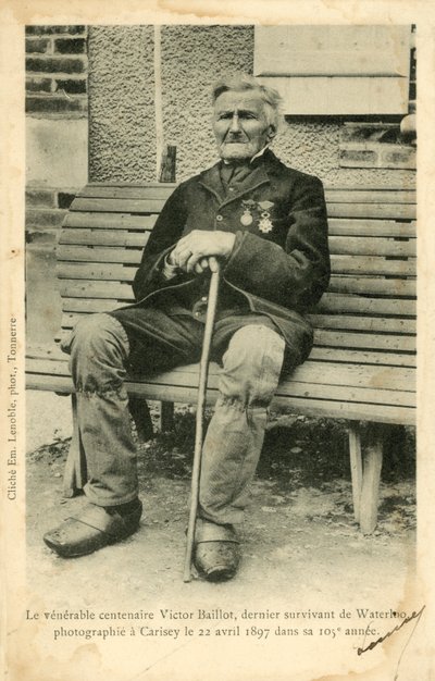 Victor Baillot, the Last Survivor of the Battle of Waterloo, Photographed at Carisey on 22 April by French Photographer