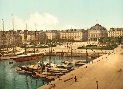 View of La Place Gambetta from the Quayside, Le Havre, pub. 1890-1900 by French Photographer
