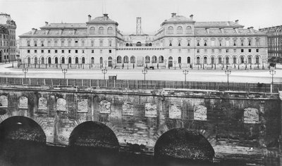 View of the Hotel-Dieu at the time of its construction, Paris, after 1867 by French Photographer
