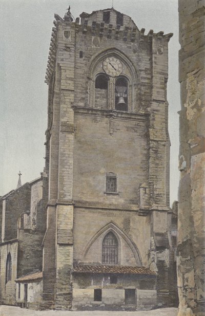 Villeneuve-les-Avignon, Church, Fortified Bell Tower, now Belfry (before restoration) by French Photographer