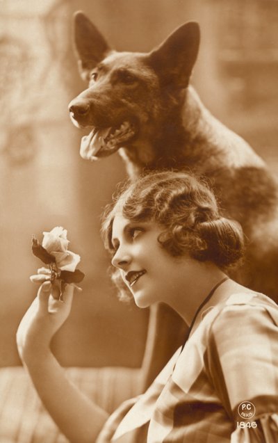 Woman with Her Dog by French Photographer