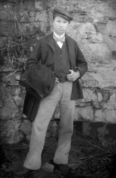 Young man on Sunday near Bourmont in Haute-Marne, circa 1880. Photography. Ducos Collection. by French Photographer