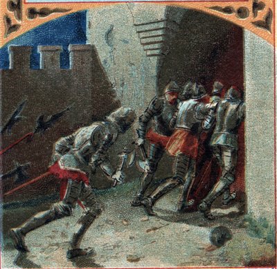 100-year war: the army of the Burgundians seized the castle of Pierrefonds by betrayal by French School