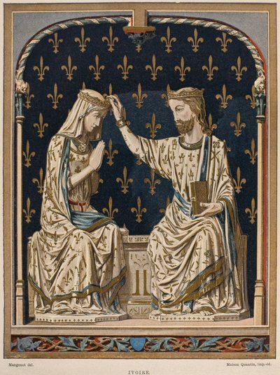 14th Century Coronation of the Virgin, Ivory from the Louvre (from Dictionnaire de Lameublement et de la Decoration by Henry Havard, Volume 3, Plate 1) by French School