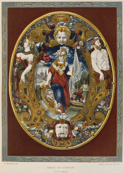 16th Century Limoges Enamel (from Dictionnaire de Lameublement et de la Decoration by Henry Havard, Volume 2, Plate 22) by French School