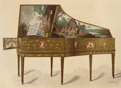 18th Century Harpsichord Decorated with Grotesque (from Dictionnaire de Lameublement et de la Decoration by Henry Havard, Volume 1) by French School