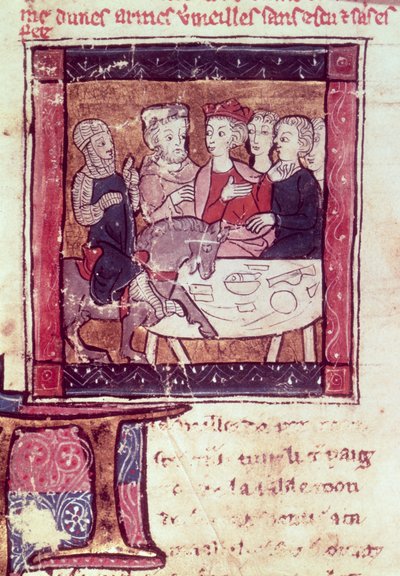 Galahad comes to Arthur by French School