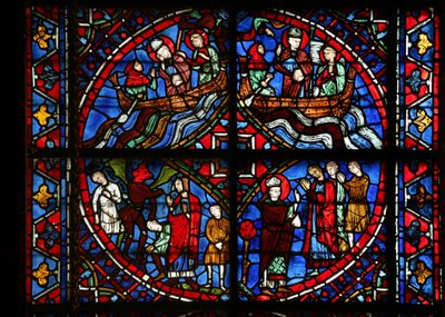 4 Panels from the St Germain Window by French School
