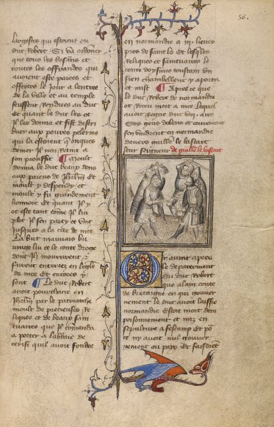 A Battle between Wankelin de Ferreres and Hugo de Montfort, c.1400-15 by French School