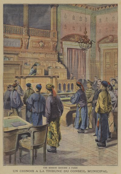 A Chinese mission to Paris: one of the Chinese delegates at the podium of the City Council by French School