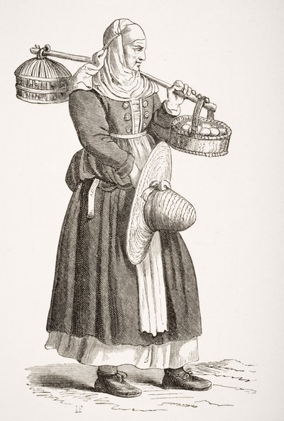 A Dealer in Eggs, after a 16th Century Woodcut by Cesare Vecellio (1521-1601) from 