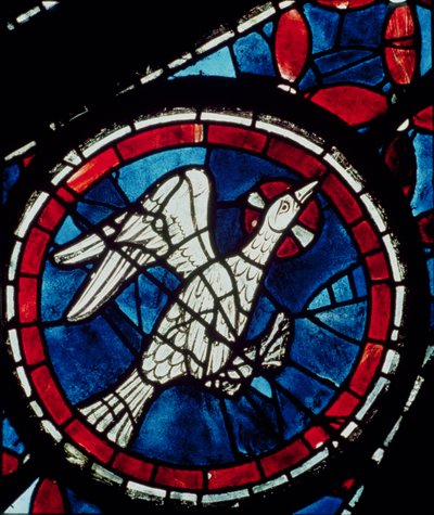 A Dove, detail (north rose window) by French School