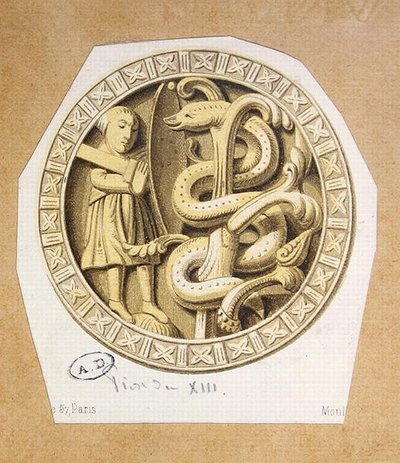 A Draughts game piece of the thirteenth century by French School