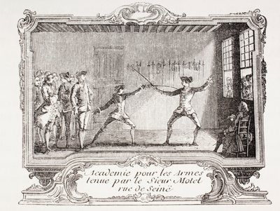 A Fencing Academy in 18th Century Paris by French School