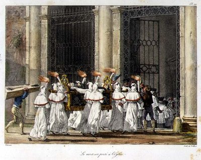 A Funeral Procession at the Door of a Church by French School