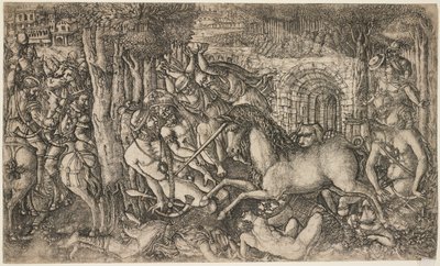 A King Pursued by a Unicorn, c.1547 by French School
