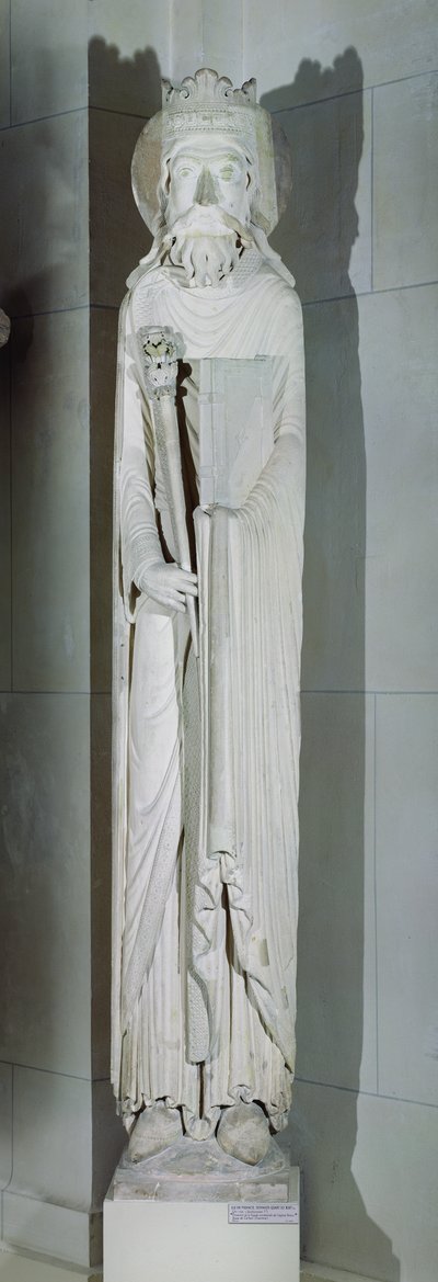 A King, possibly Solomon, from the west facade of Notre-Dame de Corbeil, Essonne by French School