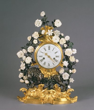 A Louis XV Clock, Vincennes/Mennecy, c.1750 by French School