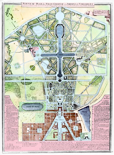 A New Plan of the Town, Château and Gardens of Versailles, 1714 by French School