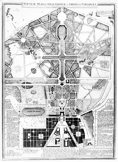 A New Plan of the Town, Château and Gardens of Versailles, 1714 by French School