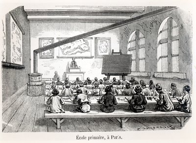 A Primary School in Paris, from Almanach du Magasin Pittoresque, 1975 by French School