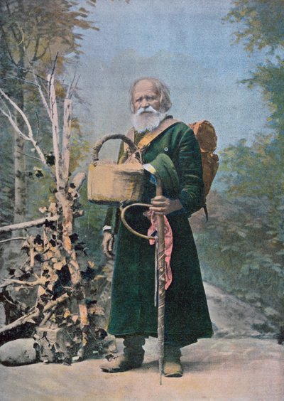 A Russian Pilgrim, early twentieth century (after a colour photo) by French School