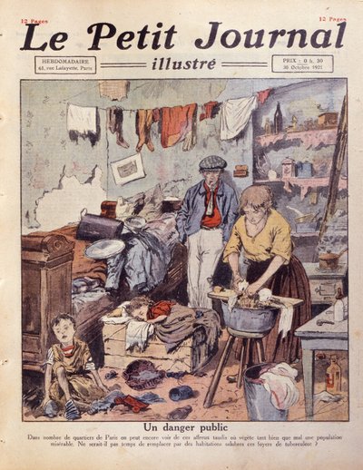 A Slum in Paris, illustration from Le Petit Journal, 30th October 1921 by French School