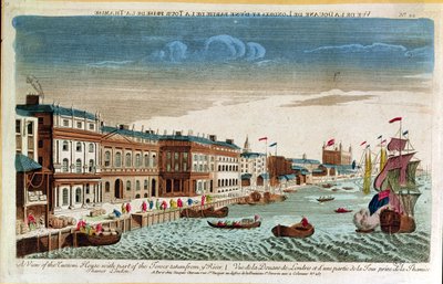 A View of the Custom House with part of the Tower, taken from the River Thames, London, middle of 18th century by French School