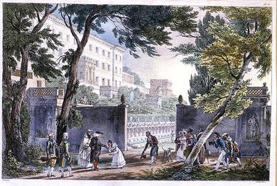 A Villa in Rome, engraved by Villain, c.1820 by French School