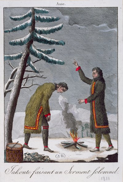 A Yakut Man Taking a Solemn Oath by French School