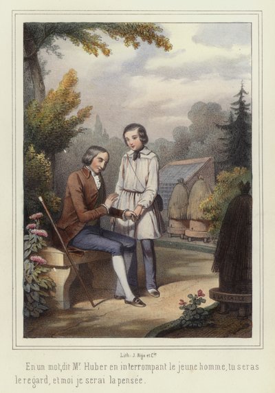 A Boy Helping a Blind Man by French School