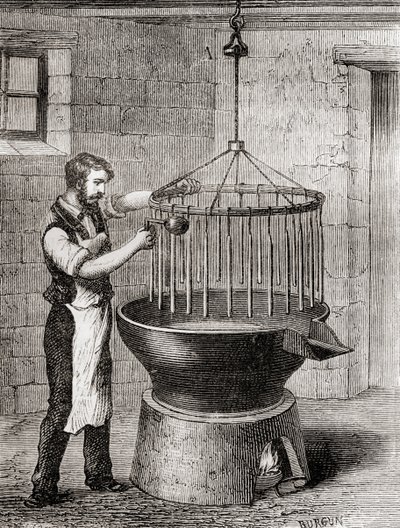 A Chandler Making Candles in the 19th Century, from 