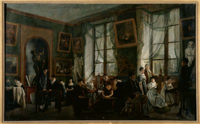 A female drawing class by French School