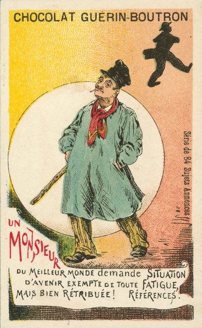 A Gentleman Seeking Well-Paid Easy Employment (lithograph) by French School