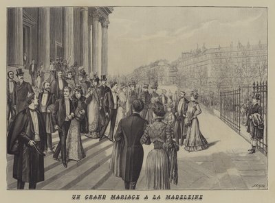 A grand wedding at the Church of La Madeleine, Paris by French School