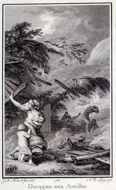 A Hurricane in the West Indies by French School