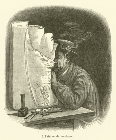 In the Molding Workshop by French School
