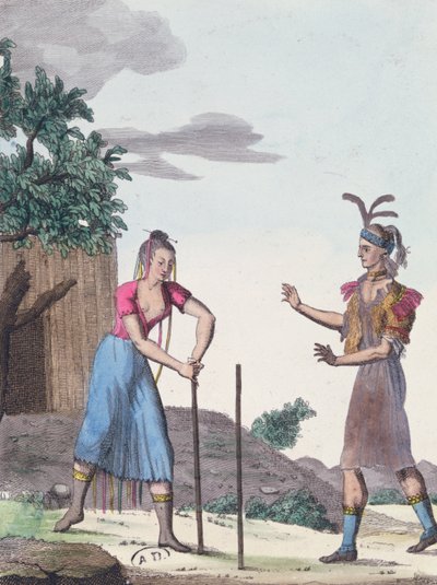 A marriage ceremony with the Creek indians by French School
