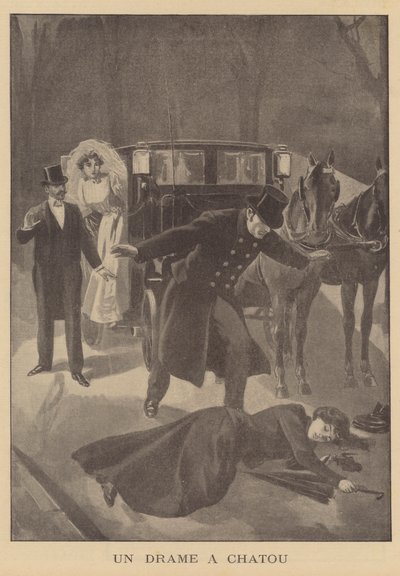 A murder at Chatou, Paris by French School