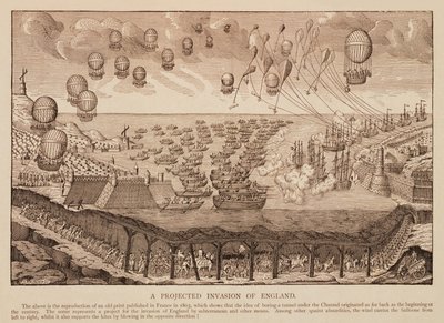 A projected Invasion of England, reproduction of French print from 1803 by French School