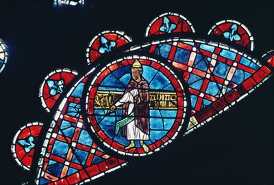 A prophet, detail (north rose window) by French School