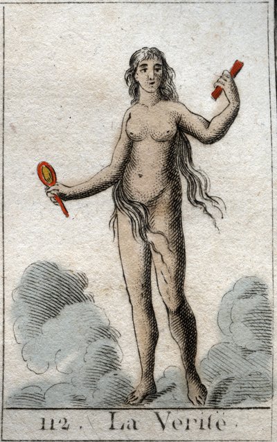 Representation of Truth as a Naked Young Woman Holding a Mirror. From 