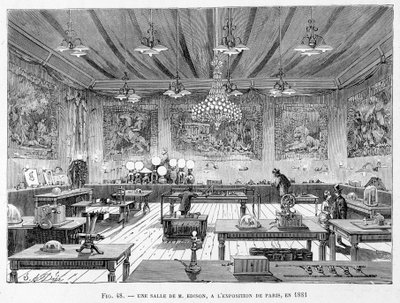 A room by Mr. Edison at the Paris exhibition in 1881 - in 