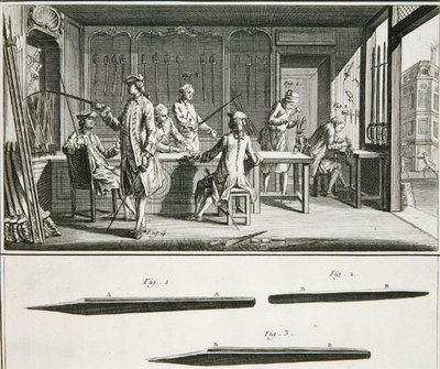A sword shop interior, from the 