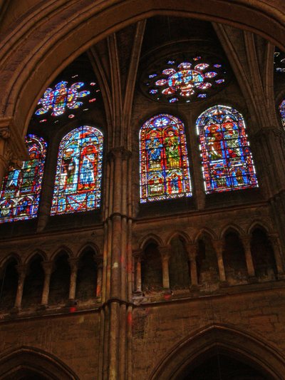 A View of the East Clerestory Windows in the South Transept by French School