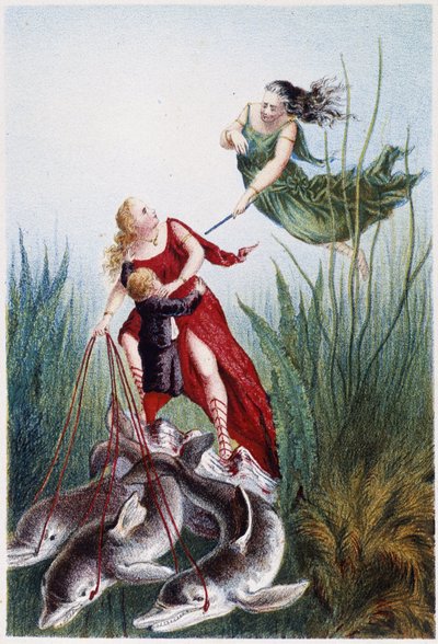A Woman Attacking Another Woman and a Boy Led by Dolphins - in 